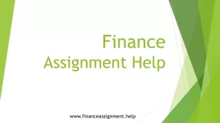 Finance assignment help