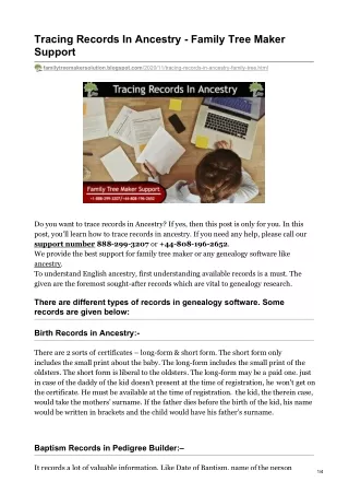 tracing records in ancestry family tree maker