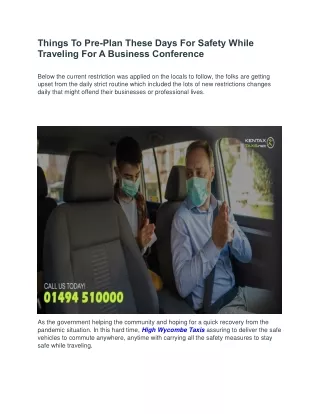 Things To Pre-Plan These Days For Safety While Traveling For A Business Conference