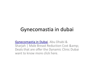 gynecomastia in dubai