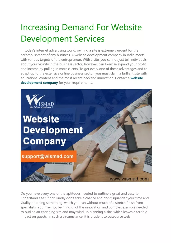 increasing demand for website development