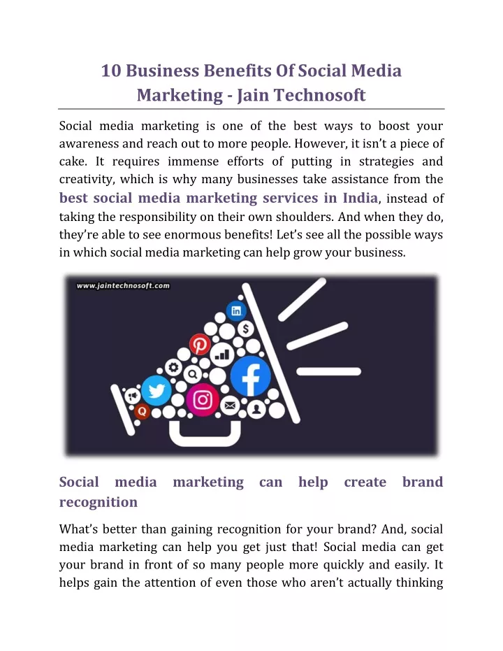 10 business benefits of social media marketing