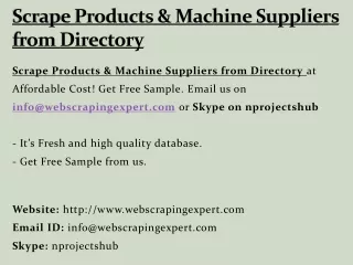 scrape products machine suppliers from directory