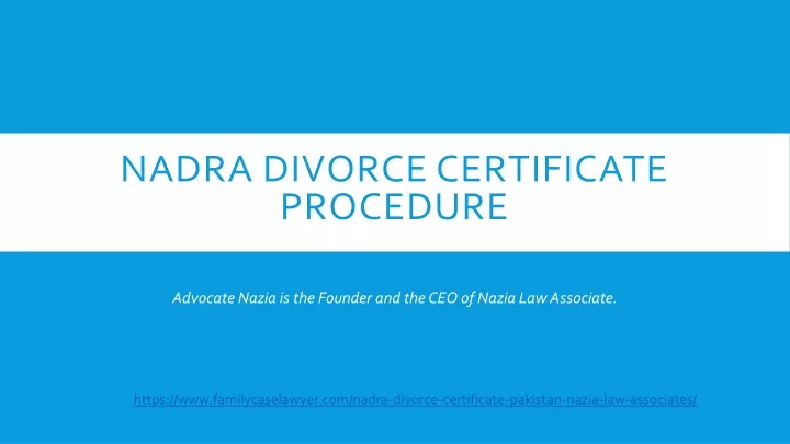 nadra divorce certificate procedure