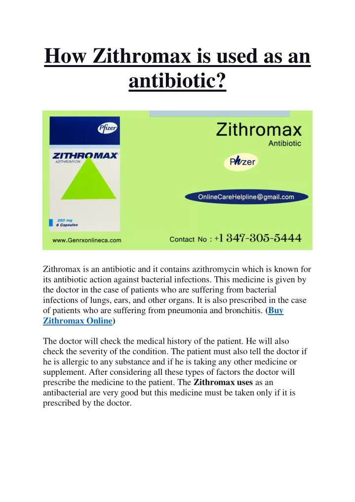how zithromax is used as an antibiotic