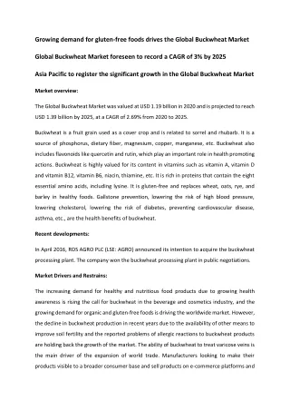 growing demand for gluten free foods drives