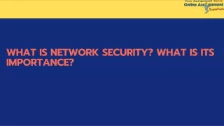 what is network security what is its importance