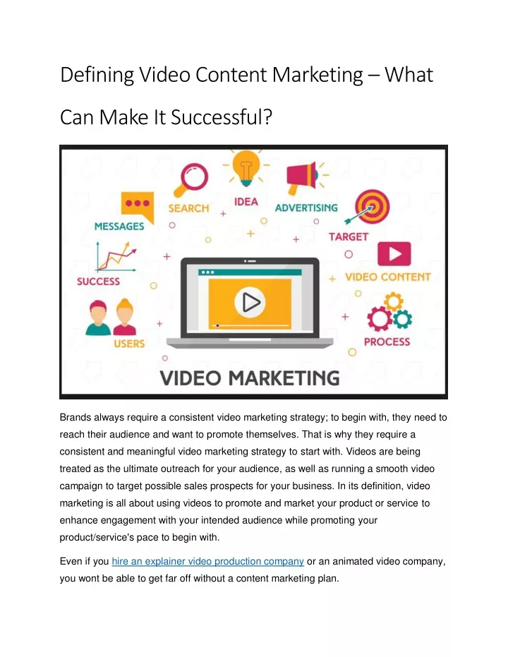 defining video content marketing what