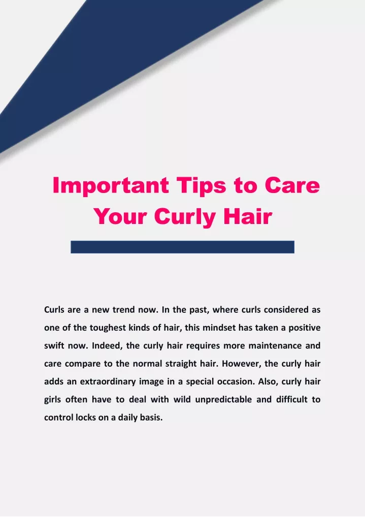 important tips to care your curly hair