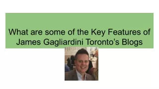 What are some of the Key Features of James Gagliardini Toronto’s Blogs