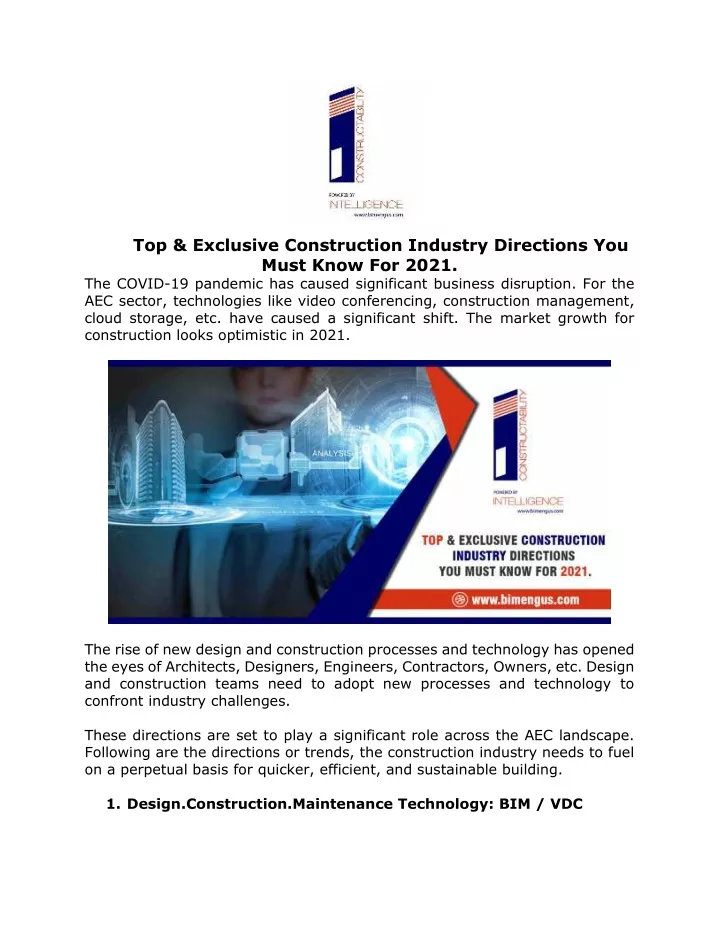 top exclusive construction industry directions