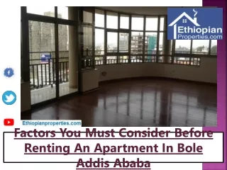 Factors You Must Consider Before Renting An Apartment In Bole Addis Ababa