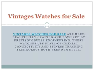   Vintages Watches for Sale 