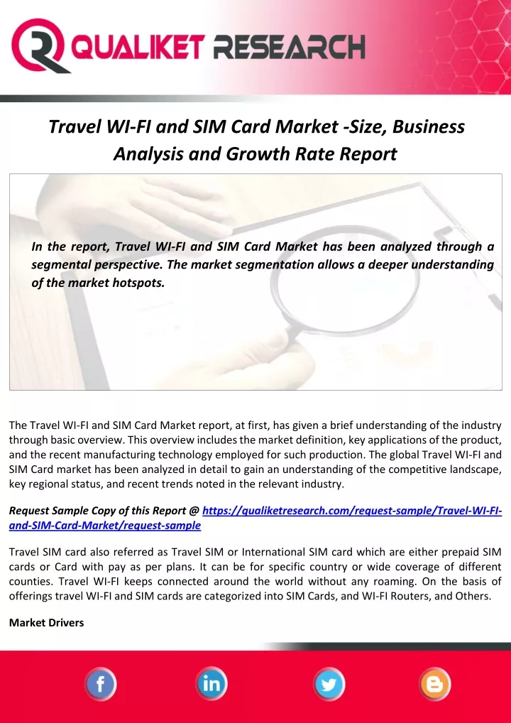 travel wi fi and sim card market size business