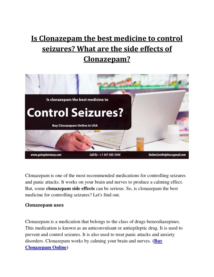 is clonazepam the best medicine to control