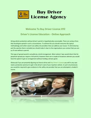 Driver’s License Education - Online Approach