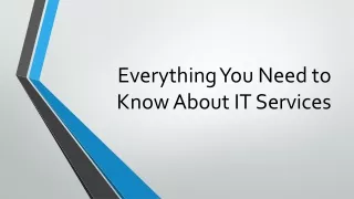 everything you need to know about it services