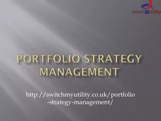 Portfolio Strategy Management - Switch my utlity