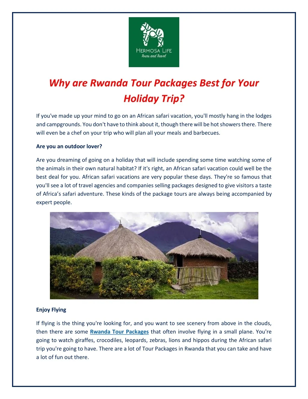 Visit Rwanda Design Powerpoint PPT - Why are Rwanda Tour Packages Best for Your Holiday Trip ...