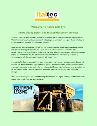 Know about export and related document services