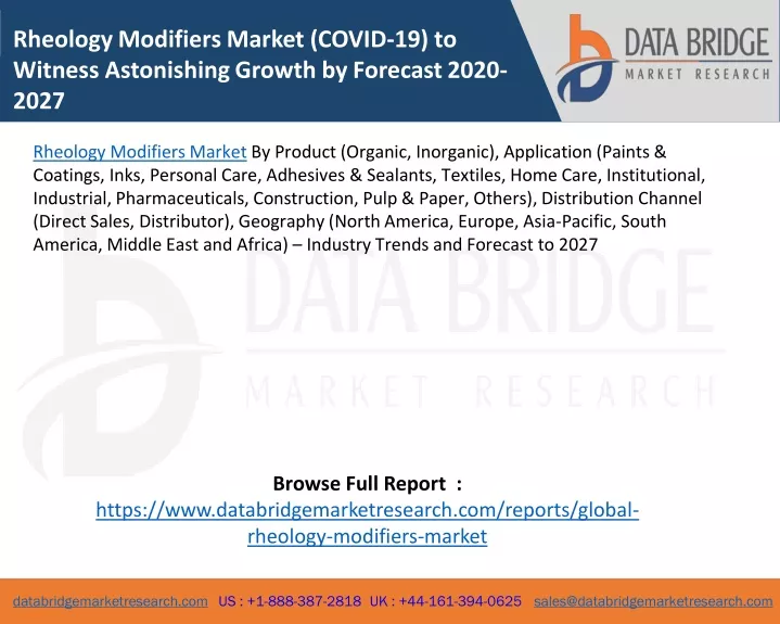 rheology modifiers market covid 19 to witness