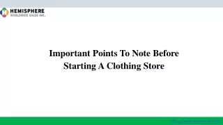 important points to note before starting a clothing store