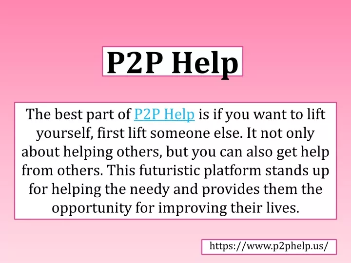 p2p help