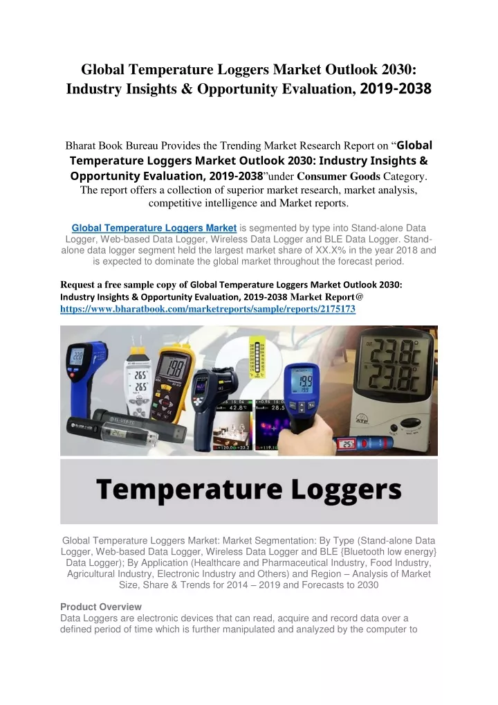 global temperature loggers market outlook 2030