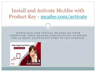 Install and Activate McAfee with Product Key - mcafee.com/activate