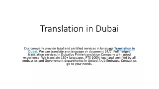 Translation in Dubai