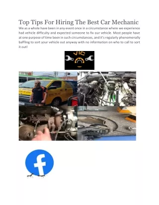 top tips for hiring the best car mechanic