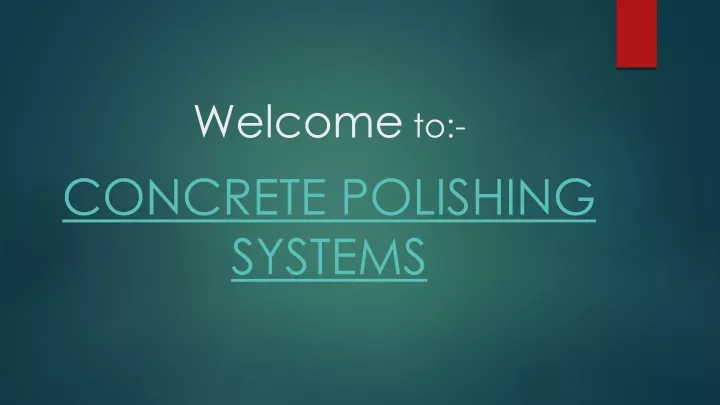 welcome to concrete polishing systems