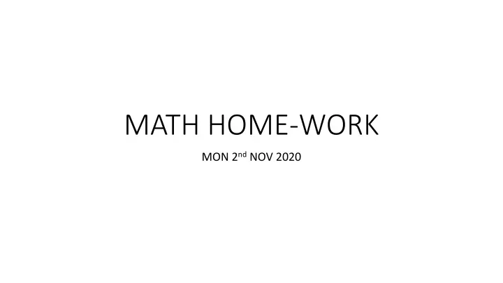 math home work