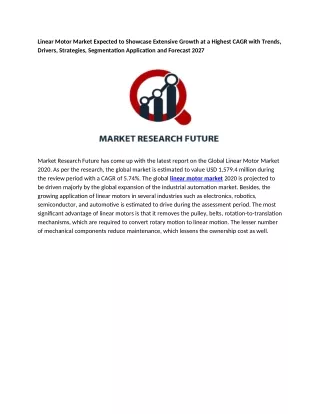 linear motor market expected to showcase