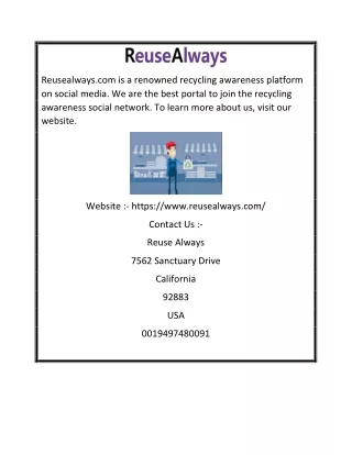 reusealways com is a renowned recycling awareness