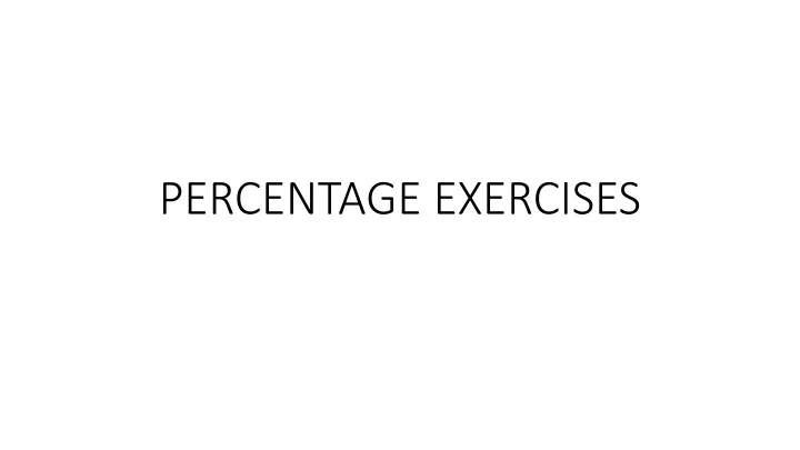 percentage exercises