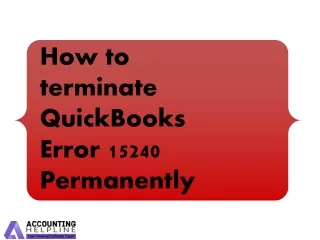 Here's the Simplest way to resolve QuickBooks error 15240
