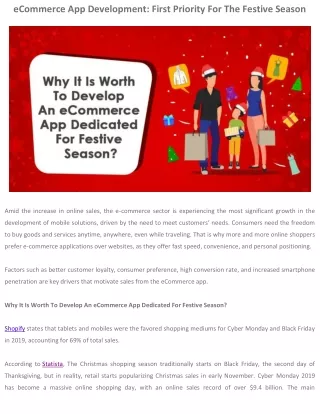 ecommerce app development first priority