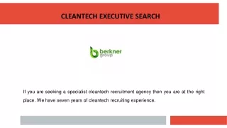 Cleantech Executive Search