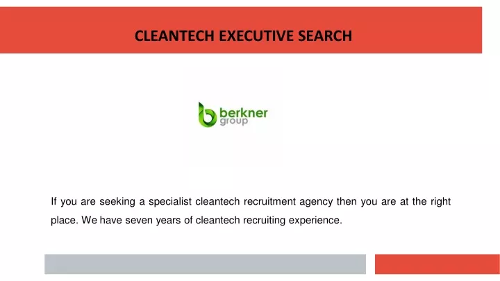 cleantech executive search
