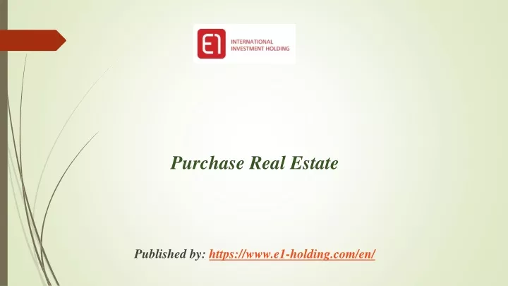 purchase real estate published by https