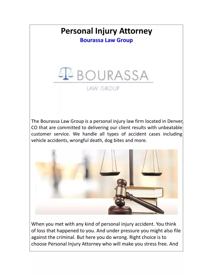 personal injury attorney bourassa law group