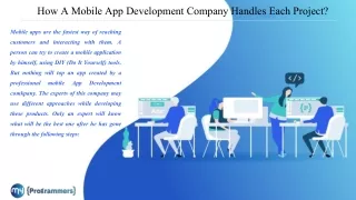 how a mobile app development company handles each