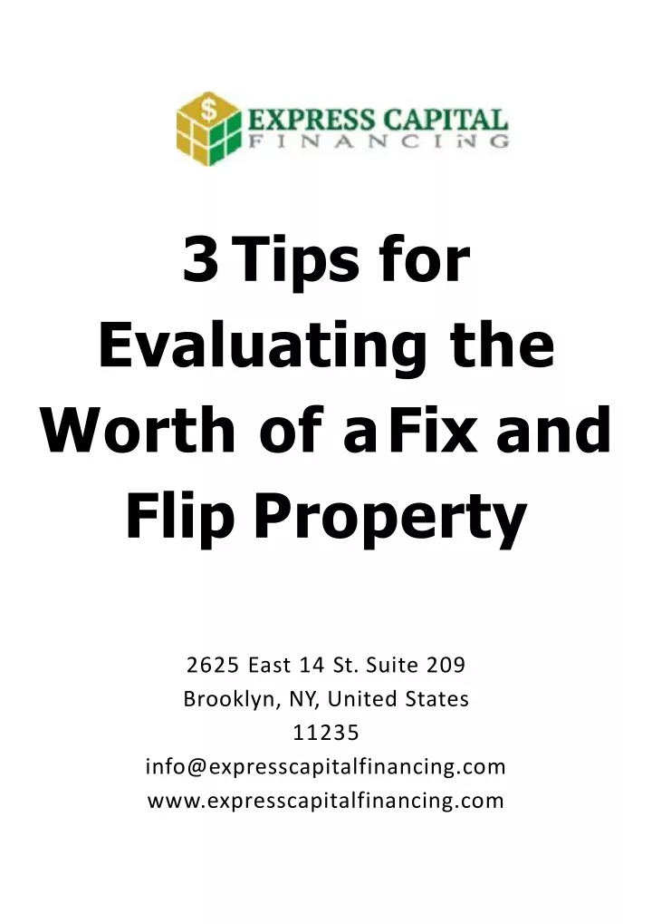 3 tips for evaluating the worth of a fix and flip