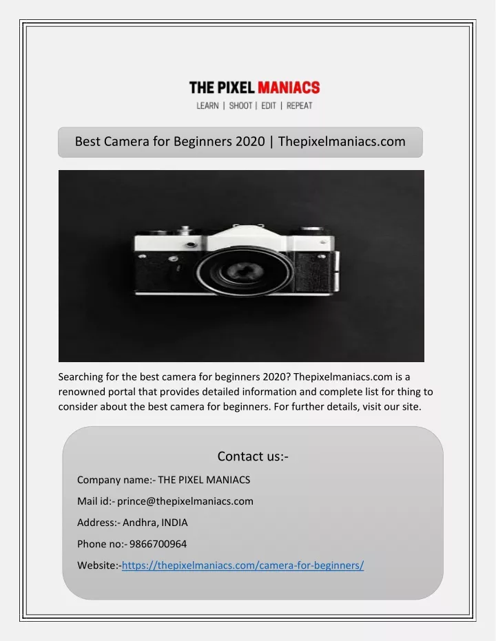 best camera for beginners 2020 thepixelmaniacs com