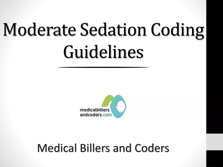 moderate sedation coding guidelines