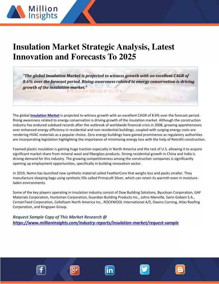 insulation market strategic analysis latest
