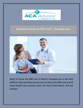 how much does an mri cost acaweb com