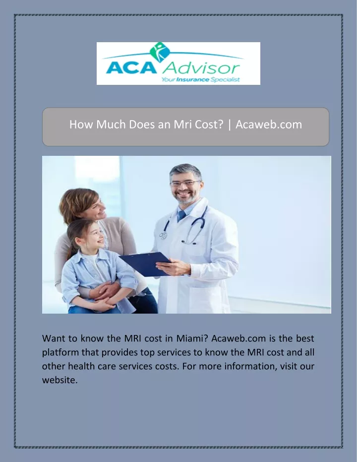 how much does an mri cost acaweb com