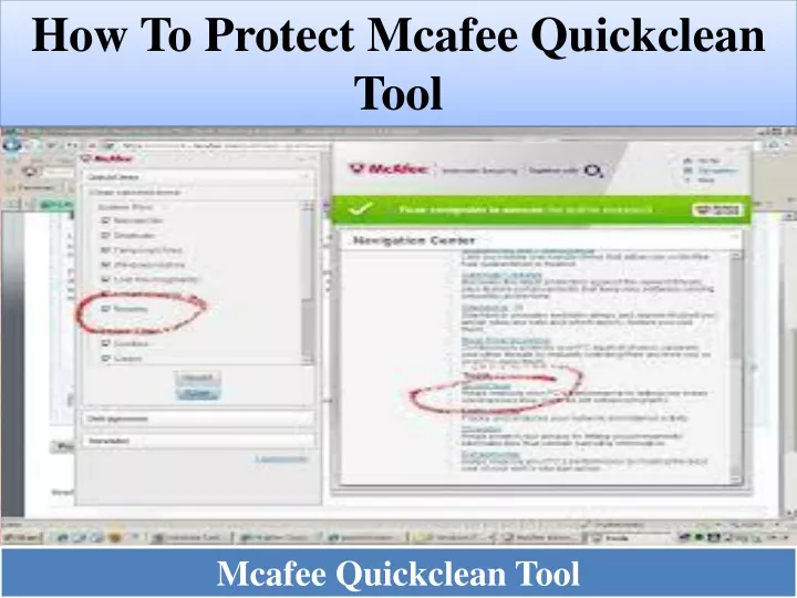 how to protect mcafee quickclean tool
